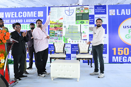 Dream wedding venue at Go Ranch Resort with grand stage decor and magical night lighting – perfect for destination weddings near Hyderabad