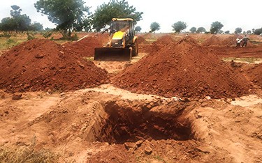 Conference hall construction at Go Ranch Resort Sandalwood farm plots