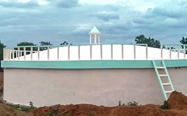 Well-constructed water tank with 6 lakhs liters capacity at USM Infra Go Ranch Sandalwood Farm Plots