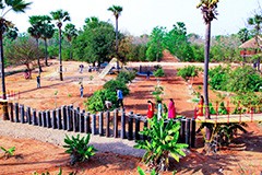 Discover exciting outdoor adventures at USM Infra Go Ranch Resort's sandalwood farm plots. Enjoy activities like Rope Adventures, Box Cricket, Mini Golf, and more in a scenic, nature-surrounded setting.